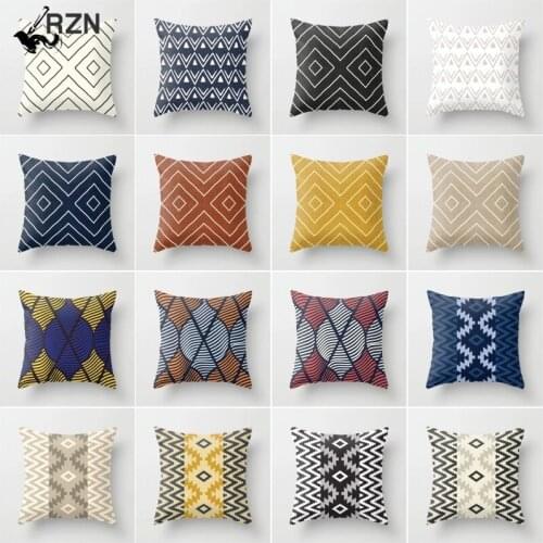 RZN Creative Geometric Cushion Cover Throw Pillowcase Home Decorative Sofa Pillow Case 45x45cm