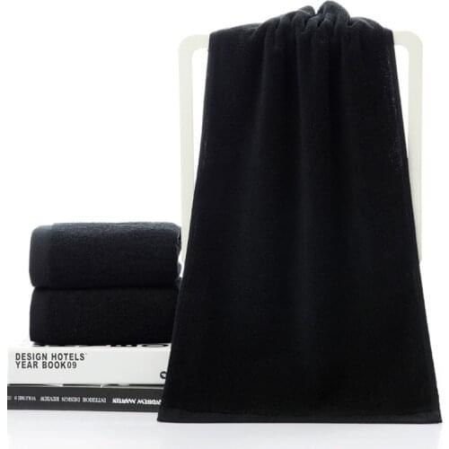 Black Face Towel 100% Cotton Soft Beach Towel Home Bathroom Shower Dry Hair Strong Water Absorption For Women Men High Quality