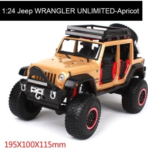 1:24 diecast Car Jeep WRANGLER UNLIMITED Diecast Model Metal SUV Vehicle Play Collectible Models Off Road Vehicle toys For Gift