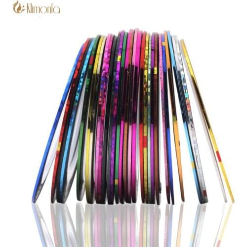 10 PCS/Set Metallic Gold Silver Nail Art Sticker Roll Nail Art Tape Lace Line Strips Striping Decoration For UV Gel Polish Tools