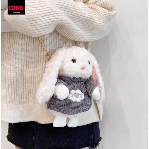 Kawaii Plush Backpacks Children Baby Kids Backpack Animal Girls Bunny Plush School Bags Zainetto Bimba Toddler Backpack BK50MR