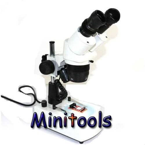 Mini 20x-40x Stereo binocular Microscope with Halogen Bottom lamp light for industrial microscope repair