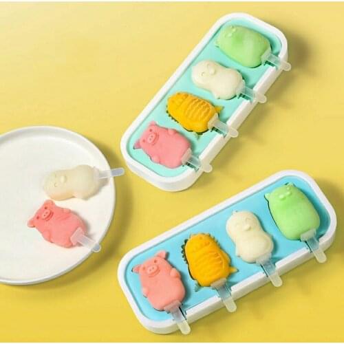 Mini Ice Cream Machine Ice Mold Childrens Silicone Ice Tray Popsicle Mold Household Popsicle DIY Mold Homemade Popsicle