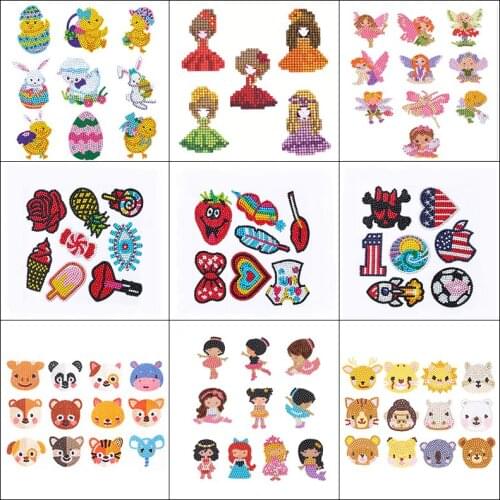 5D DIY Diamond Painting Kits For Kids Cartoon Animals Mosaic Stickers Diamond Art Kits By Numbers Children Christmas Gifts