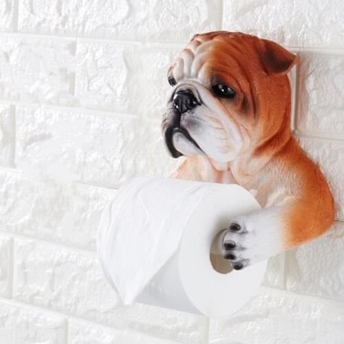 Novelty 3D Toilet paper holder resin simulation dog / bear / cat toilet roll holder bathroom accessories