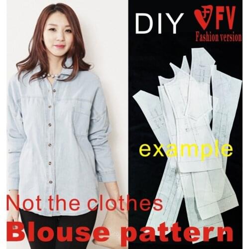Clothing DIY pattern womens shirt collar casual long-sleeved shirt 1:1 cutting structure drawing BCY-47