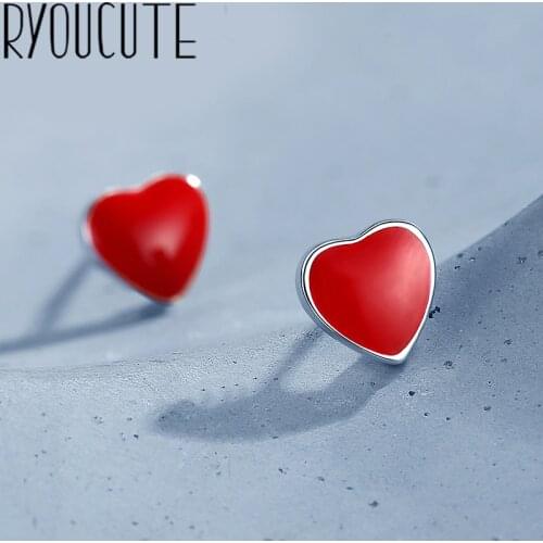 Punk Style Ladies Boho Red Love Heart Earrings For Women Wedding Jewelry Statement Earrings Party Gift Pendientes