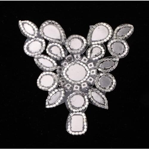 Patch / Iron-on Image, Rhinestone Flower Patch, Iron-on Rhinestone Iron-on