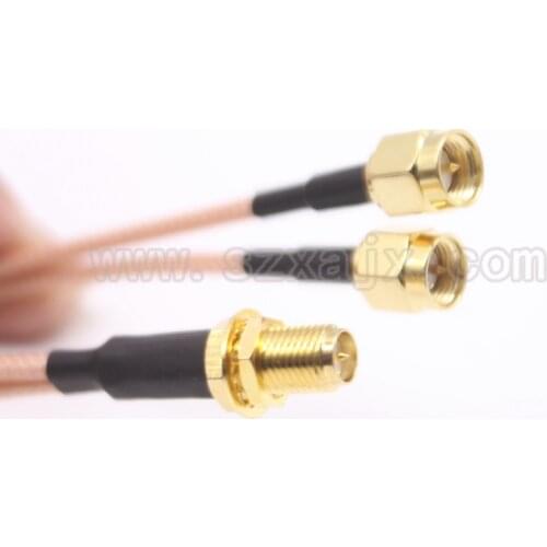RP-SMA female to Y type 2X SMA male Splitter Combiner cable pigtail RG316 One SMA point 2 SMA connector free shipping