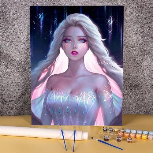 Cartoon Girl Woman Paint By Numbers Set Acrylic Paints 50*70 Picture By Numbers Photo Paintings For Adults Handicraft