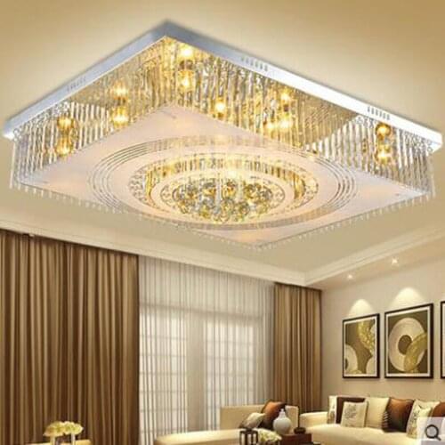 LED ceiling lamps rectangular crystal lamp living room bedroom restaurant lobby atmosphere European modern simple lighting lamp