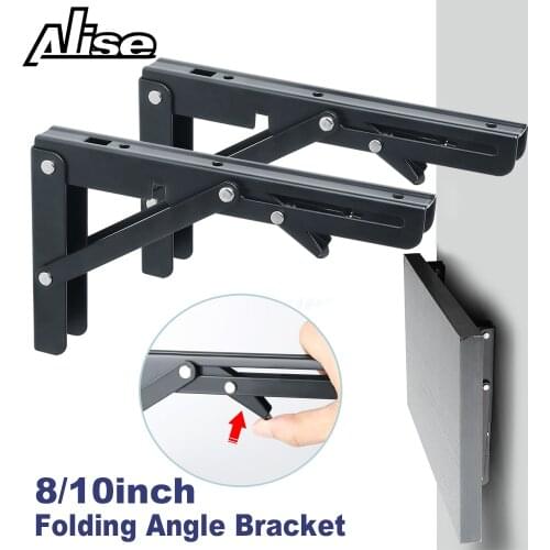 2pcs Triangle Folding Angle Bracket Heavy Support Adjustable Wall Mounted Bench Table Shelf Bracket 8/10inch Furniture Hardware