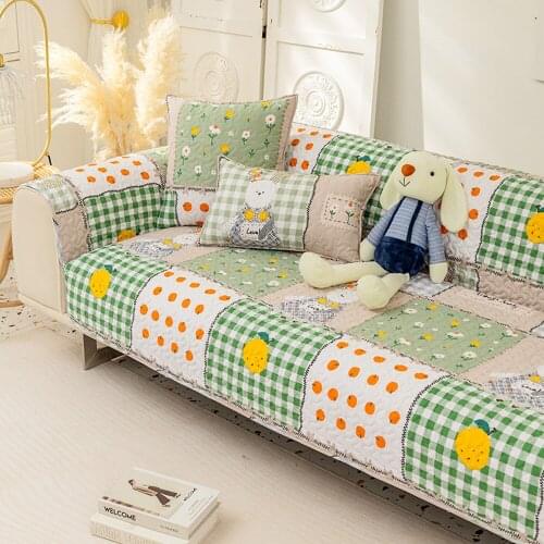 Cotton Country Pastoral Style Sofa Cover Nordic Seasons Universal Corner Sofa Mat Sofa Towel Slipcovers For Living Room