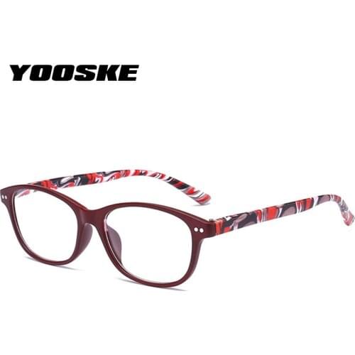 YOOSKE Printed Reading Glasses Women Men Presbyopia Resin Lens Eyeglasses +1.0 1.5 2.0 2.5 3.0 3.5 4.0