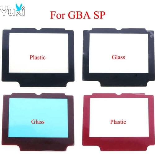 YuXi For GBA SP Glass / Plastic Screen Lens W/ Adhensive Replacement For Gameboy Advance SP Screen Lens Cover