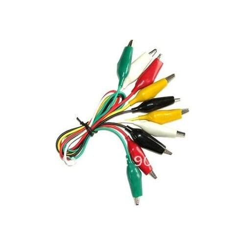 20pcs/lot Alligator Clips with Wire 10 wires 42cm length