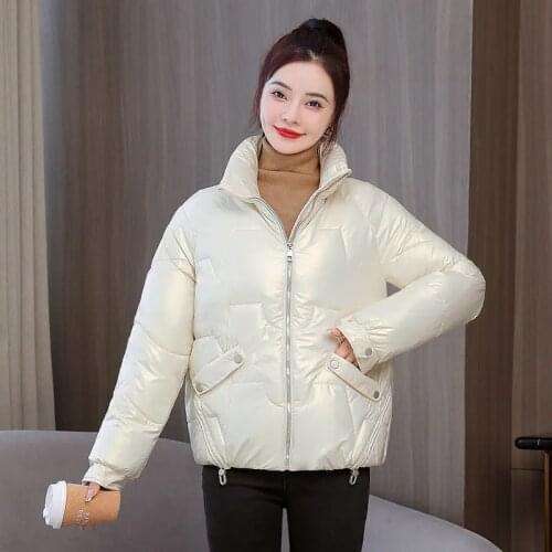 Womens Coat Winter Jacket Parkas Short 2021 New Fashion Warm Down Cotton Jacket Parka Outwear Female Casual Basic Jacket