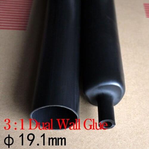 1M 19.1mm Diameter PE 3:1 Ratio Heat Shrink Tube Adhesive Lined Dual Wall With Thick Glue Wire Wrap Waterproof Kit Cable Sleeve