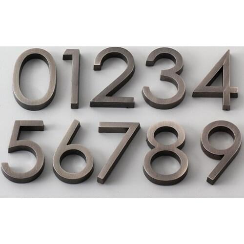1pc Numeral Door Plaque House Drawer Sign Plating Gate Digits 0-9 Plastic Number Tag Hotel Home Sticker Address Door Label 2020