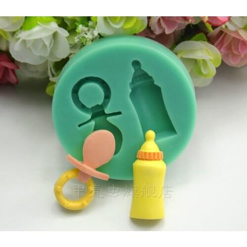 1 pcs 2 hole Baby bottle nipple clay bakery mold chocolate mould