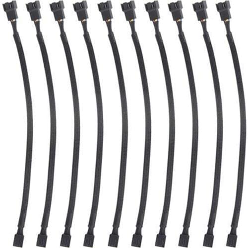 10PCS 4 Pin PWM Fan Extension Power Cable Connector Case Male to Female Extending Cables Compatible with 4 Pin/3 Pin Fan