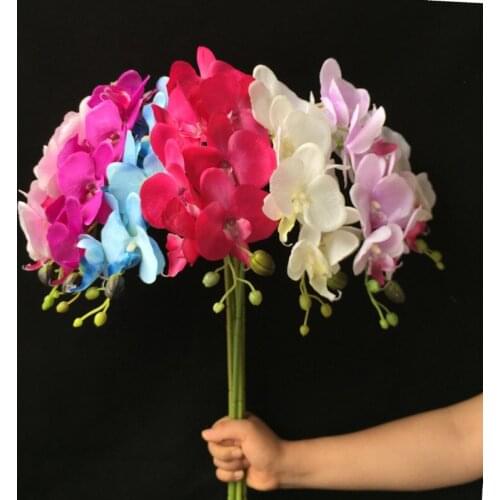 10pcs Silk Butterfly Orchid Artificial Mini Moth Phalaenopsis Orchid 7 Heads/Piece for Wedding Centerpieces Floral Decoration