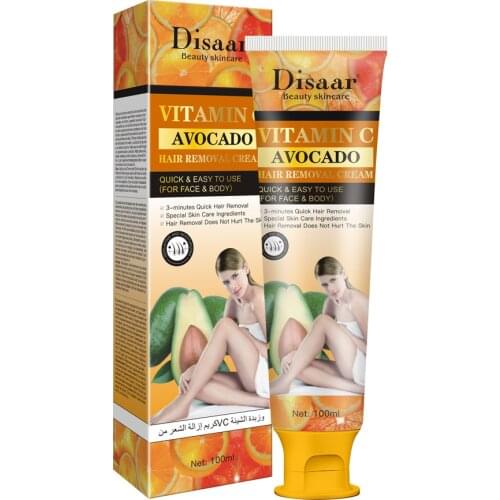 100ML Vitamin C Hair Removal Cream Shea Butter Depilatory Armpit Thigh Arm Mild Depilatory Painless Remover Body Care