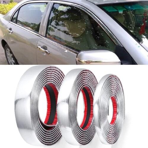 13M Car Chrome Moulding Styling Trim Sticker Auto Bumper Window Door Edge 6-30MM Flexible Decoration Strip Protector Guard