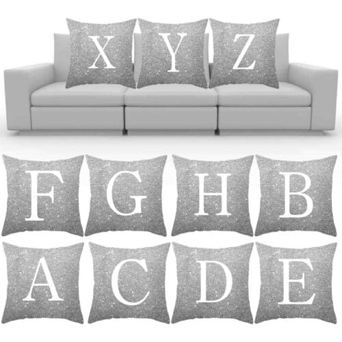 2021New silver letter pillowcase car sofa cushion cover household goods peach skin waist cushion cover