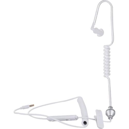 3.5mm In Ear Anti-radiation Single Earphone Listening Air Tube Stereo Coiled Cables Mono Function Earpiece In Ear Stereo Headset