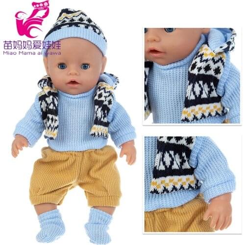 43cm doll clothes set suitable for 17 inch baby doll clothes girl gift toys wears accessories