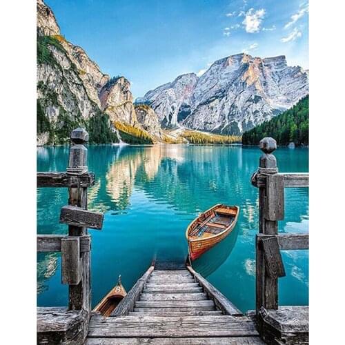 5D full DIY diamond painting ship mountain diamond mosaic diamond drawing square diamond embroidery cross stitch decoration gift