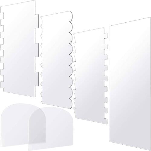 6Pcs Cake Scrapers Acrylic Cake Cutters Kitchen Baking Supplies Transparent Acrylic Cake Scraper
