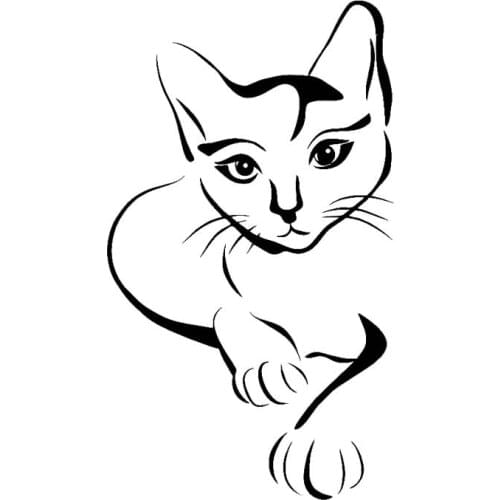 7.9CM*13.8CM Cat Pet Animal Vinyl Decal Car Sticker Decor Black Silver for Lada sticker