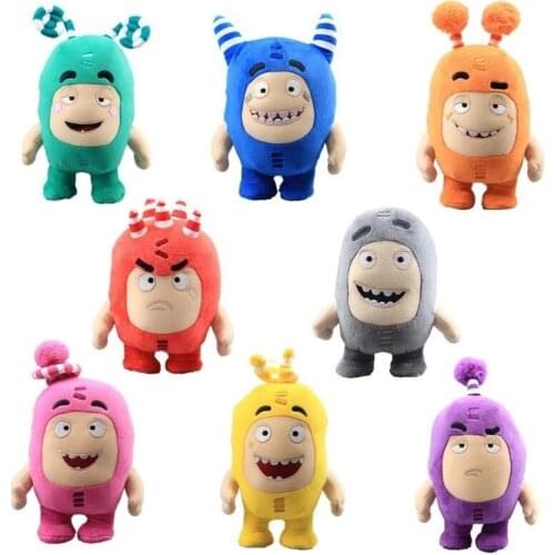 8pcs/Lot 18cm Oddbods Anime Plush Fuse Pogo Bubbles Slick Zeke Jeff Stuffed Dolls Cute Cartoon Peluche Toys for Children Gifts