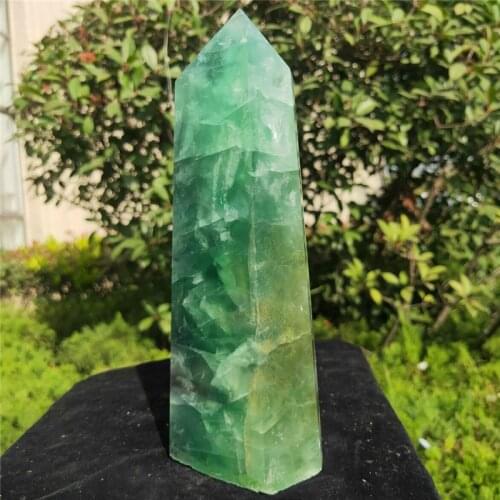 1000g Natural Fluorite Obelisk Quartz Crystal Healing Reiki Wand Tower Point
