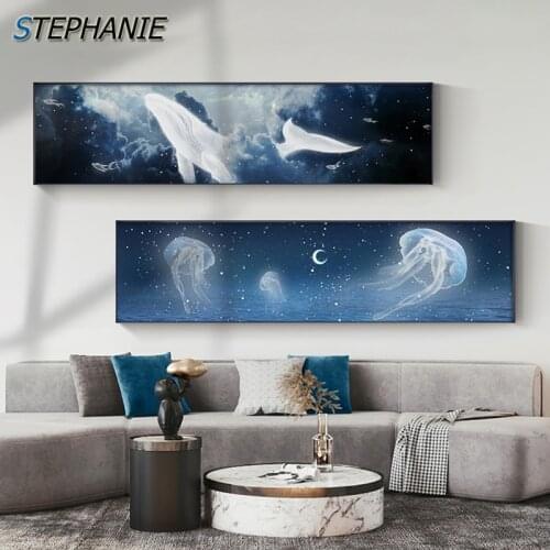 Nordic Abstract Stars of Whale Elk Modern Posters and Prints Canvas Painting Art Wall Picture for Living Room Bedroom Decoration