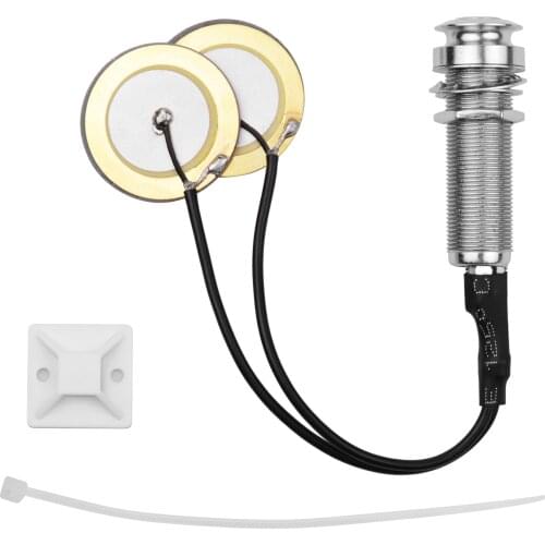 Acoustic Guitar Pickup Adhesive Instrument Pickup Mini Transducer with 1/4 Inch Jack for Violin Mandolin Ukulele