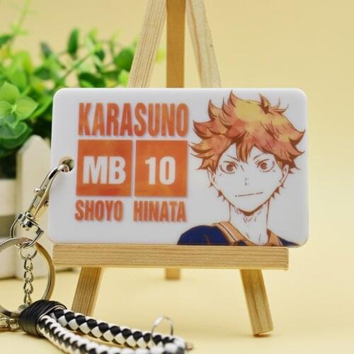 Anime Haikyuu!! Cosplay Hinata Shoyo Kageyama Tobio Cartoon Card Sleeves Bank Card Protector Student ID Card Key Chain Props