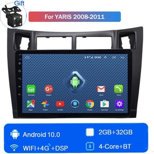 Android 10 Car Radio Stereo Head Unit Player FM Wifi BT for Toyota Yaris 2008 2009 2010 2011 GPS navigation all-in-one machine