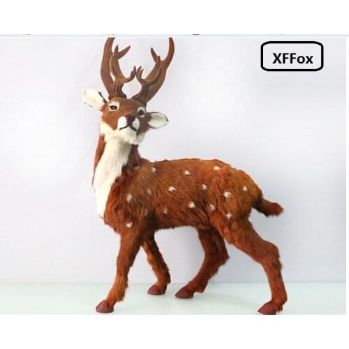 Big simulaiton deer model resin&fur real life deer doll gift about 80x30x60cm xf0752