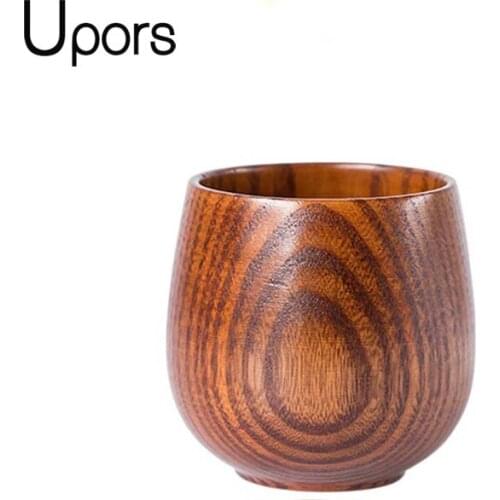 Upors Japanese Style Natural Wooden Cup Natural Wooden Cup Japan Style Simple Skidproof Tea Cup Coffee Beer Milk