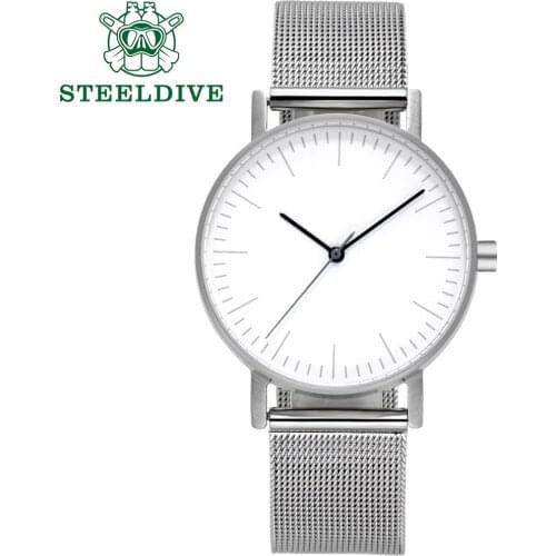 Steeldive 8106 Quartz Luxury Watches For Men Switzerland Watch Movement 763 Quartz Watch Men Minimalist Design 2020 New Arrival
