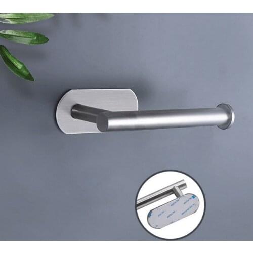 Household Toilet Roll Holder Self Adhesive Toilet Paper Holder For Bathroom Stick On Wall Stainless Steel Toilet Paper Racks