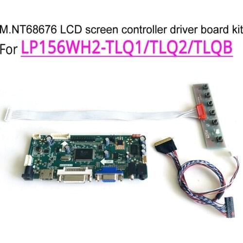 For 1366*768 LVDS 40Pin LP156WH2-TLQB/TLQA/TLQ1/TLQ2 VGA DVI LED laptops panel M.NT68676 display controller drive board kit