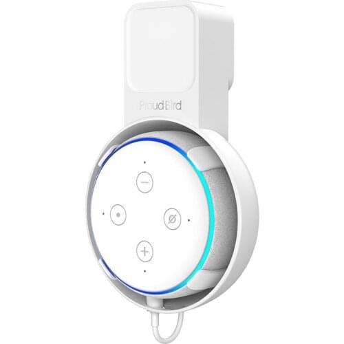 GGMM Outlet Wall Mount Stand Hanger for Amazon Alexa Echo Dot 3rd Gen Work with Amazon Echo Dot 3 , Holder Case Plug In Bedroom