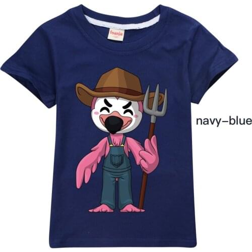 Cotton Youth Tshirt Flamingo Flim Flam Boys Birthday T-Shirt Print Kids Birthday Clothes Boy Tops Children Clothing Tee Shirts