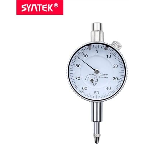 Syntek Dial Indicator 0-5mm High Precision 0.01mm Industry Quality Measuring Tool Metric Dial Test Indicator Dial Gauge CE SGS