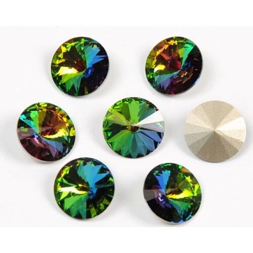 YANRUO 1122 All Sizes VM Rivoli Rainbow Sewing Fancy Stones And Crystals Point Back Strass Glass Rhinestones For Jewelry Making