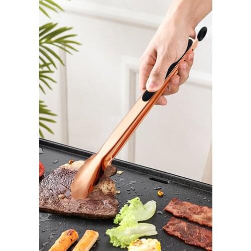 Kitchen Tongs Premium Silicone BPA Free Non-Stick Stainless Steel BBQ Cooking Grilling Locking Metal Food Tongs 13-Inch